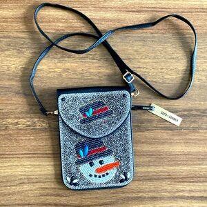 ♻️Leather Hand beaded cross body bag